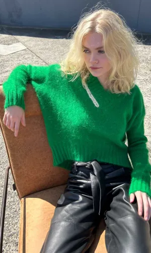 ALYSI V Neck - Menthe knit