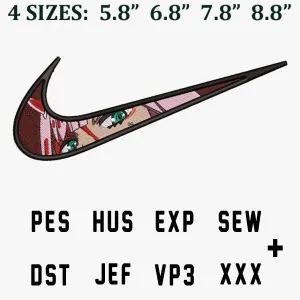 Anime Girl ZeroTwo Swoosh Embroidery Design