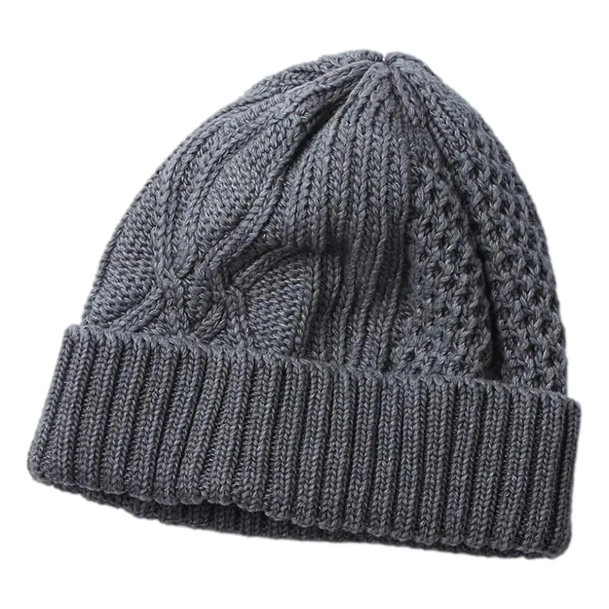 Aran Cable Indigo Watch Cap Black Indigo