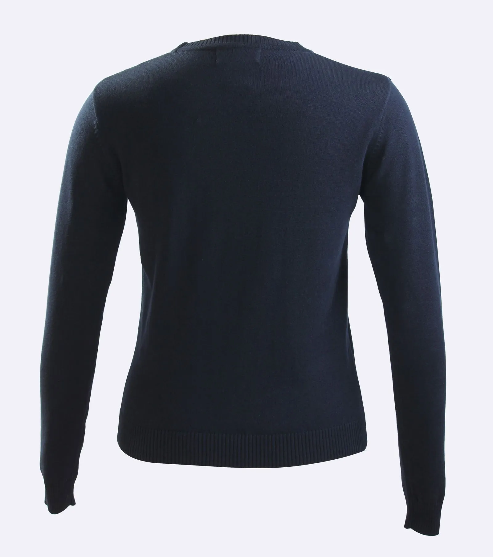 Black Cotton Knit Crew neck sweater.