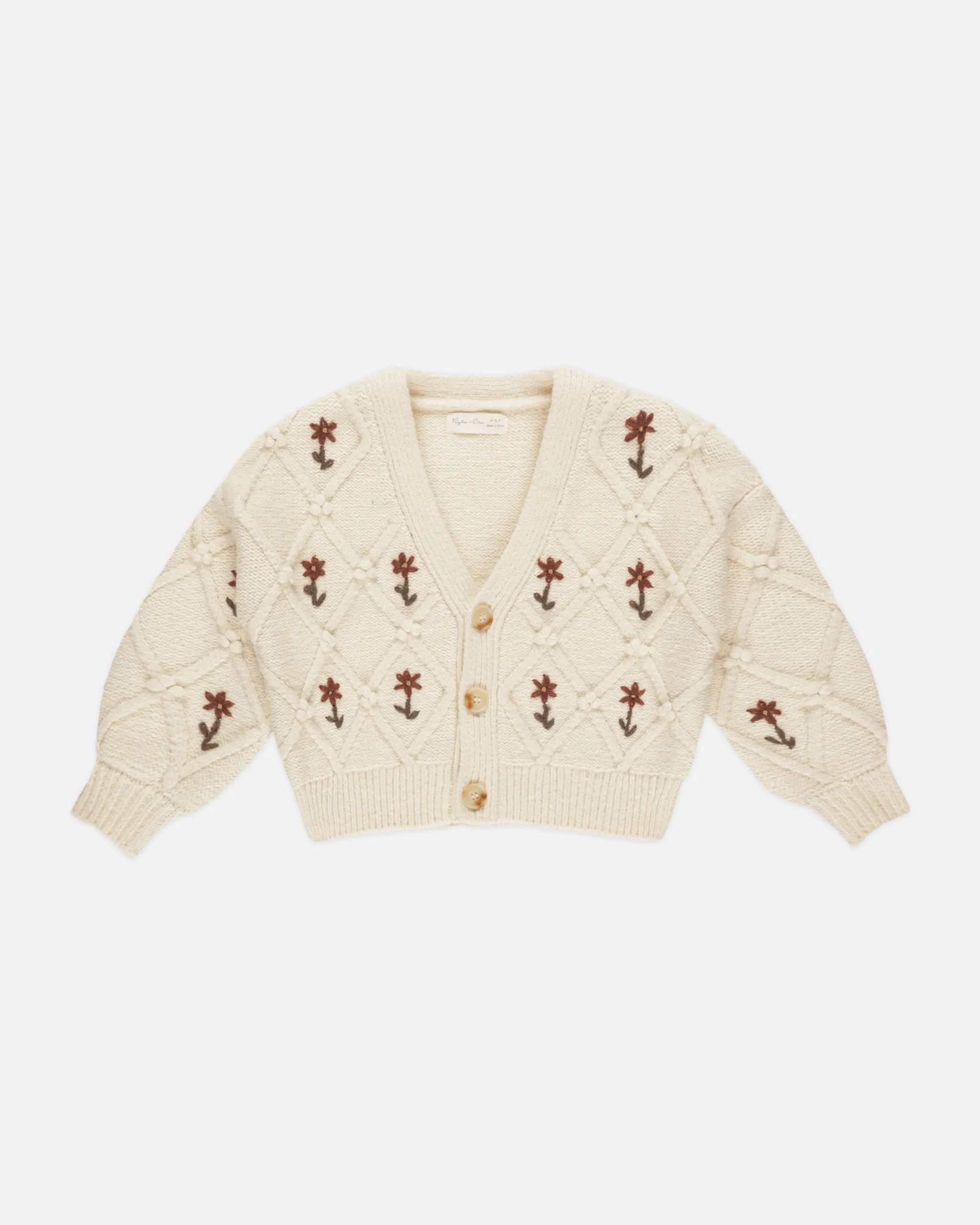 Boxy Cardigan || Winter Floral Embroidery