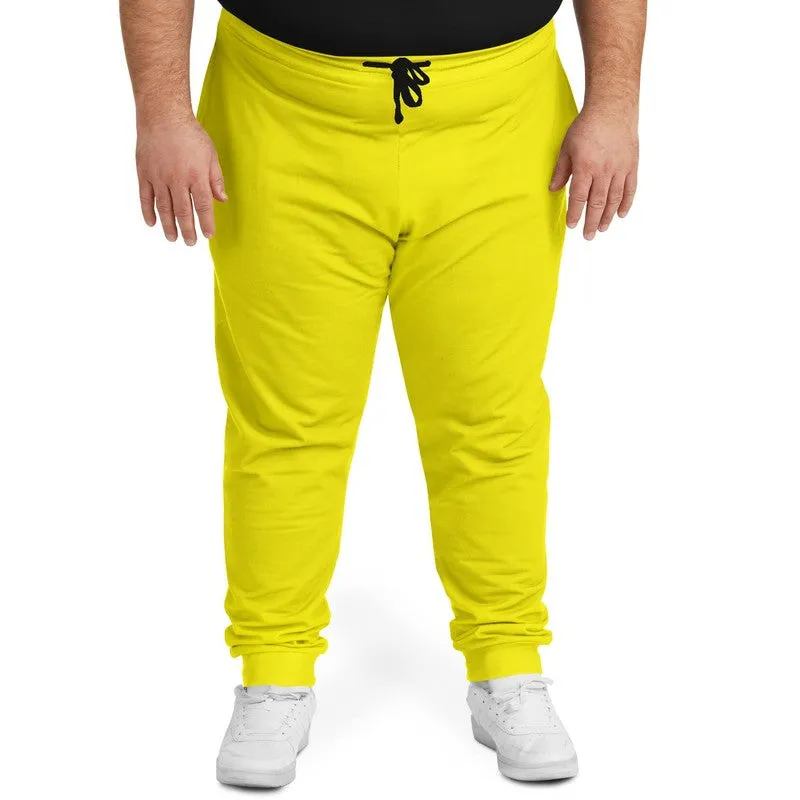 Bright Yellow Joggers | Unisex | with PLUS sizes | Bright Pure Yellow | C0M0Y100K0