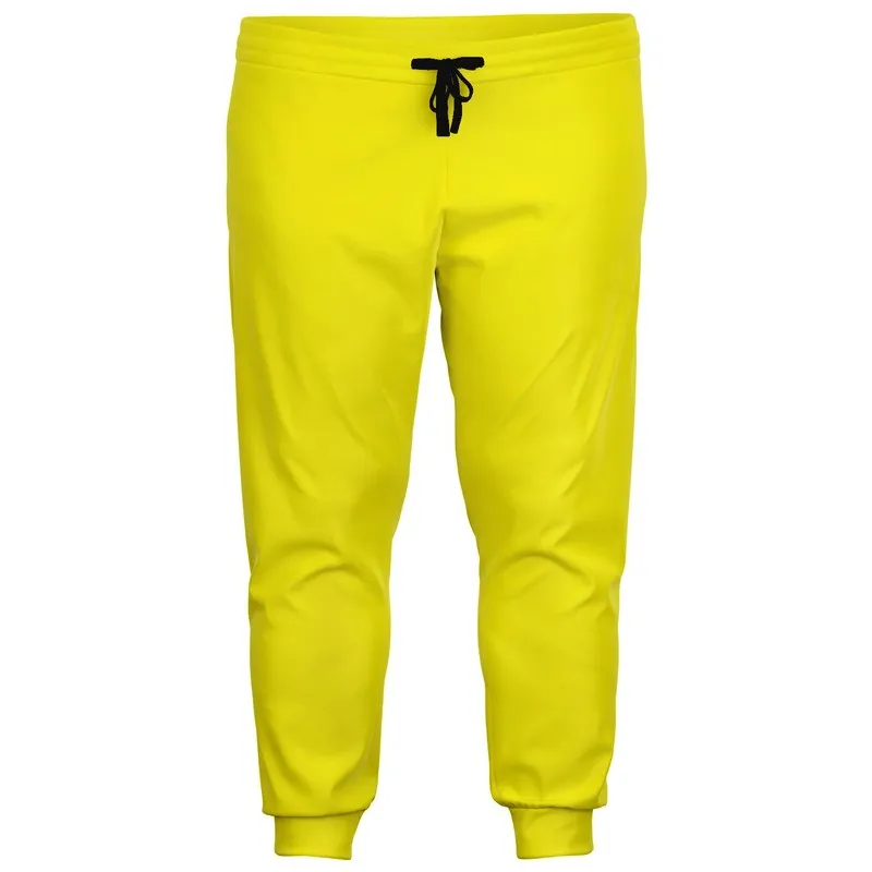 Bright Yellow Joggers | Unisex | with PLUS sizes | Bright Pure Yellow | C0M0Y100K0