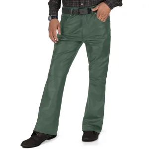 Brivon Men's Green Slim Fit Leather Pants