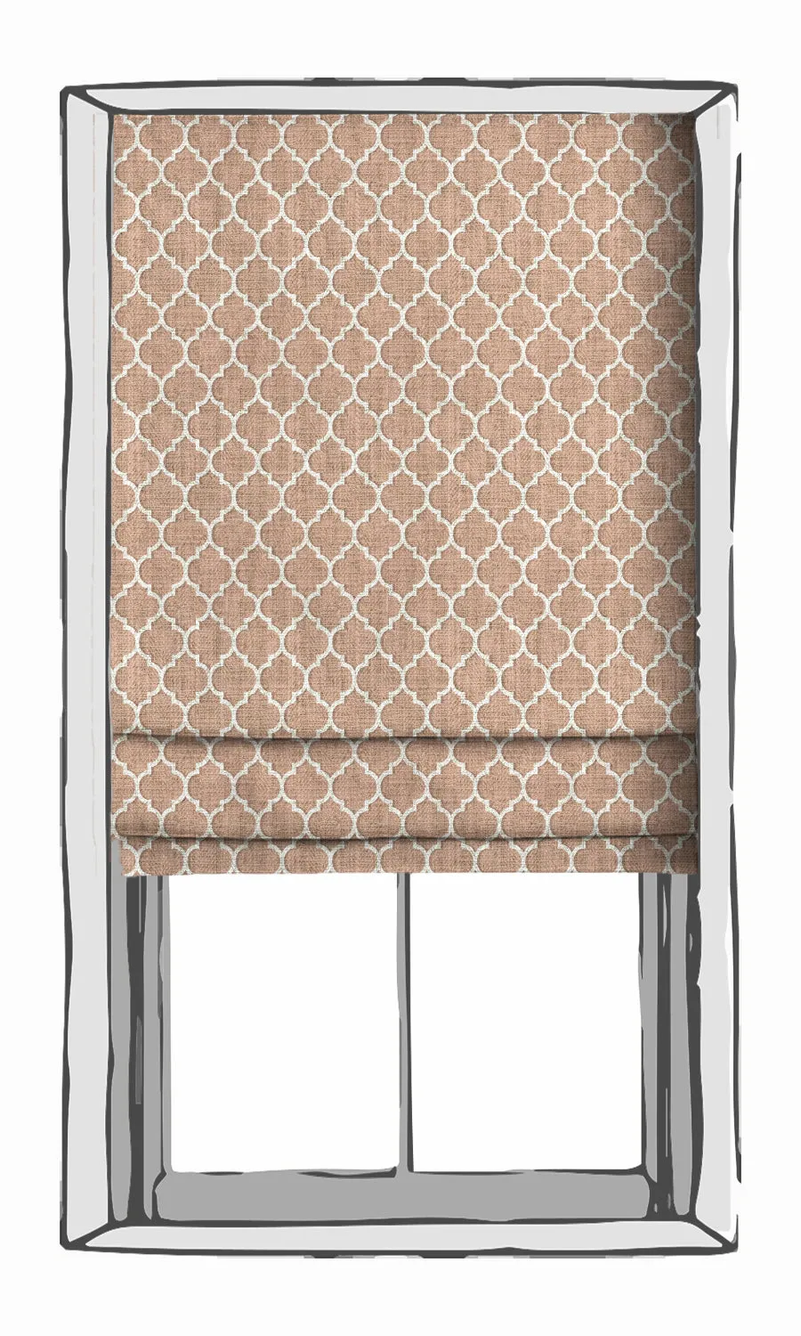 'Carrara' Trellis Tile Print Shades (Blush Pink/ White)