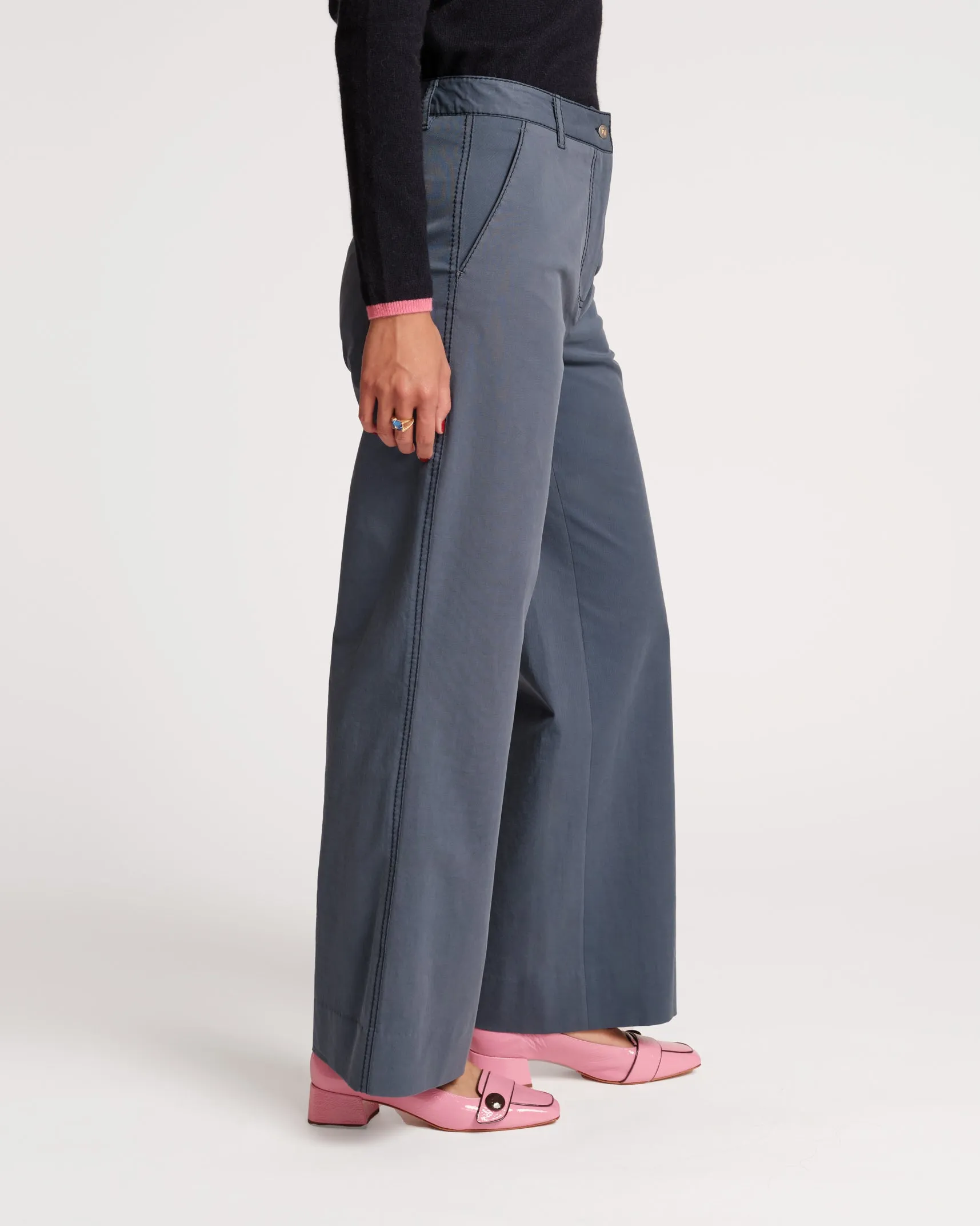 Charlotte Pant Cotton Navy