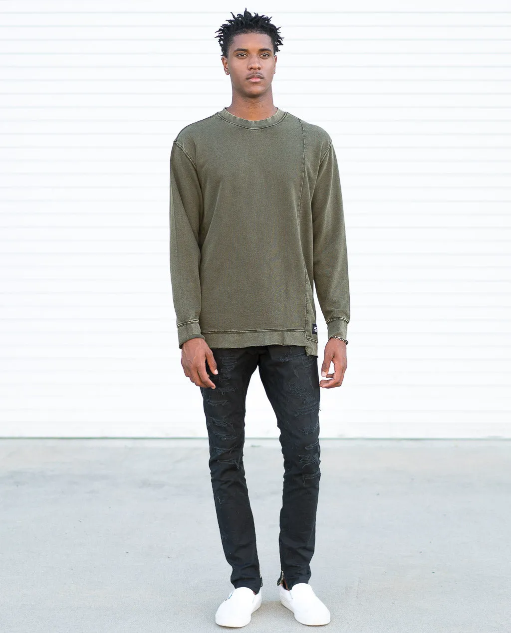 Cheap Monday Default Wash Sweat Mud Green