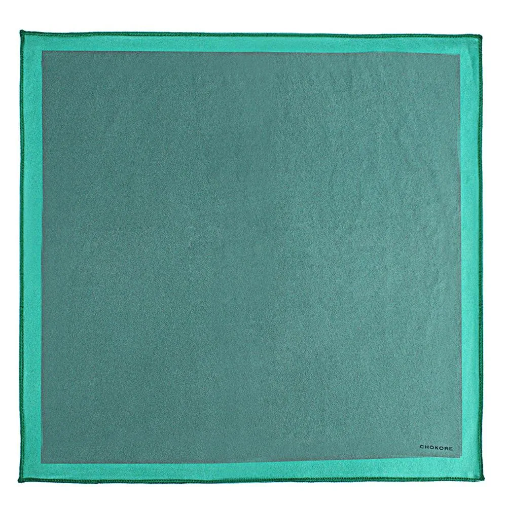 Chokore Sea & Lemon Green Silk Pocket Square - Squared line