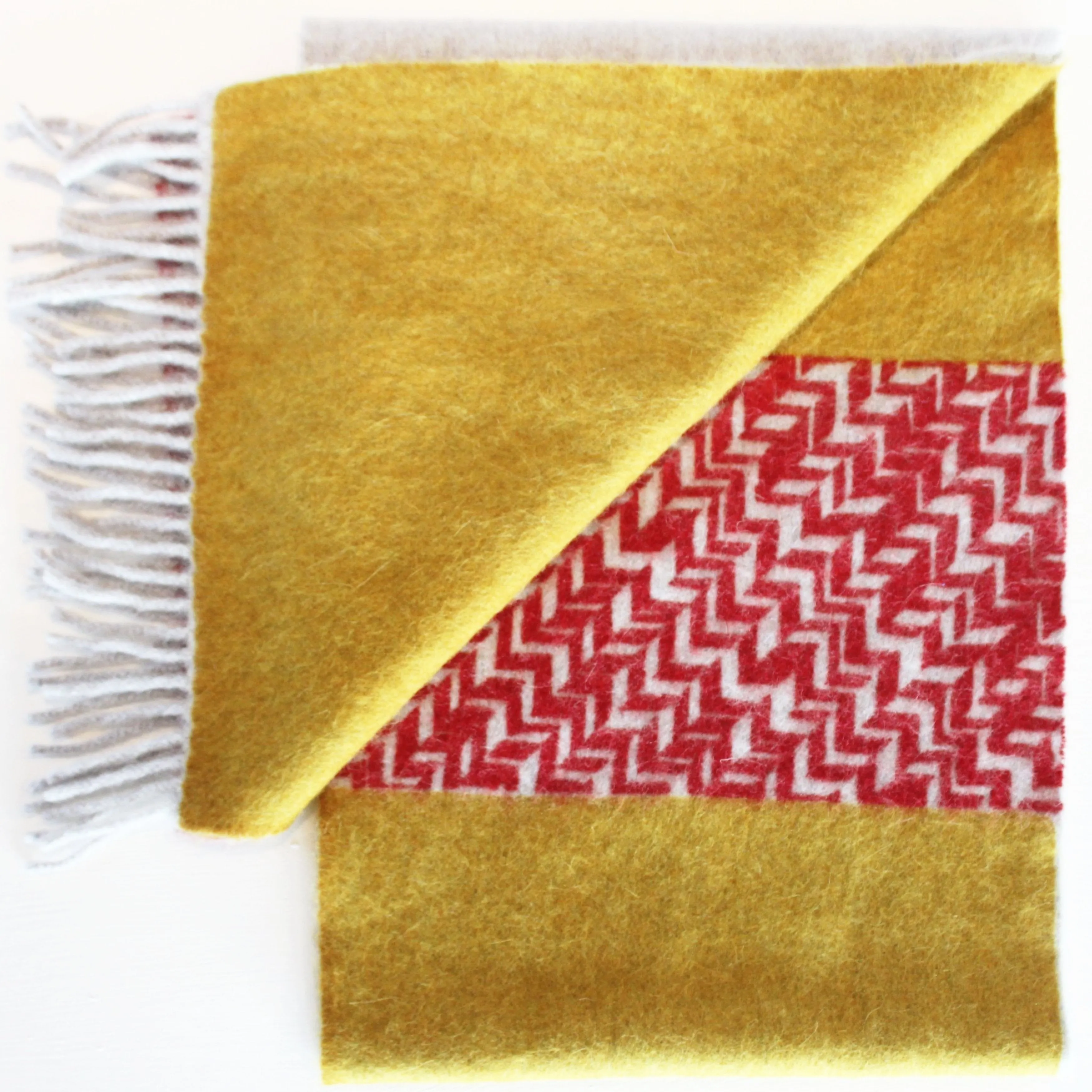 Colour Block hand printed Angora Wool scarf - Staffa 12 menswear