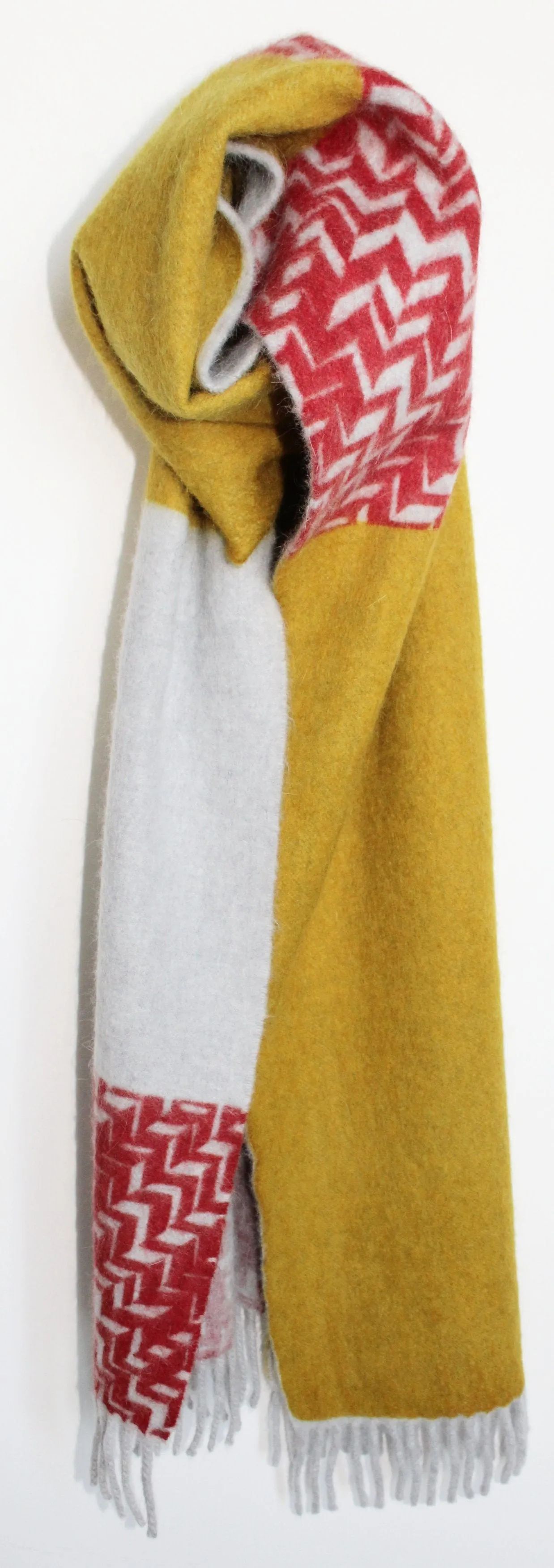Colour Block hand printed Angora Wool scarf - Staffa 12 menswear