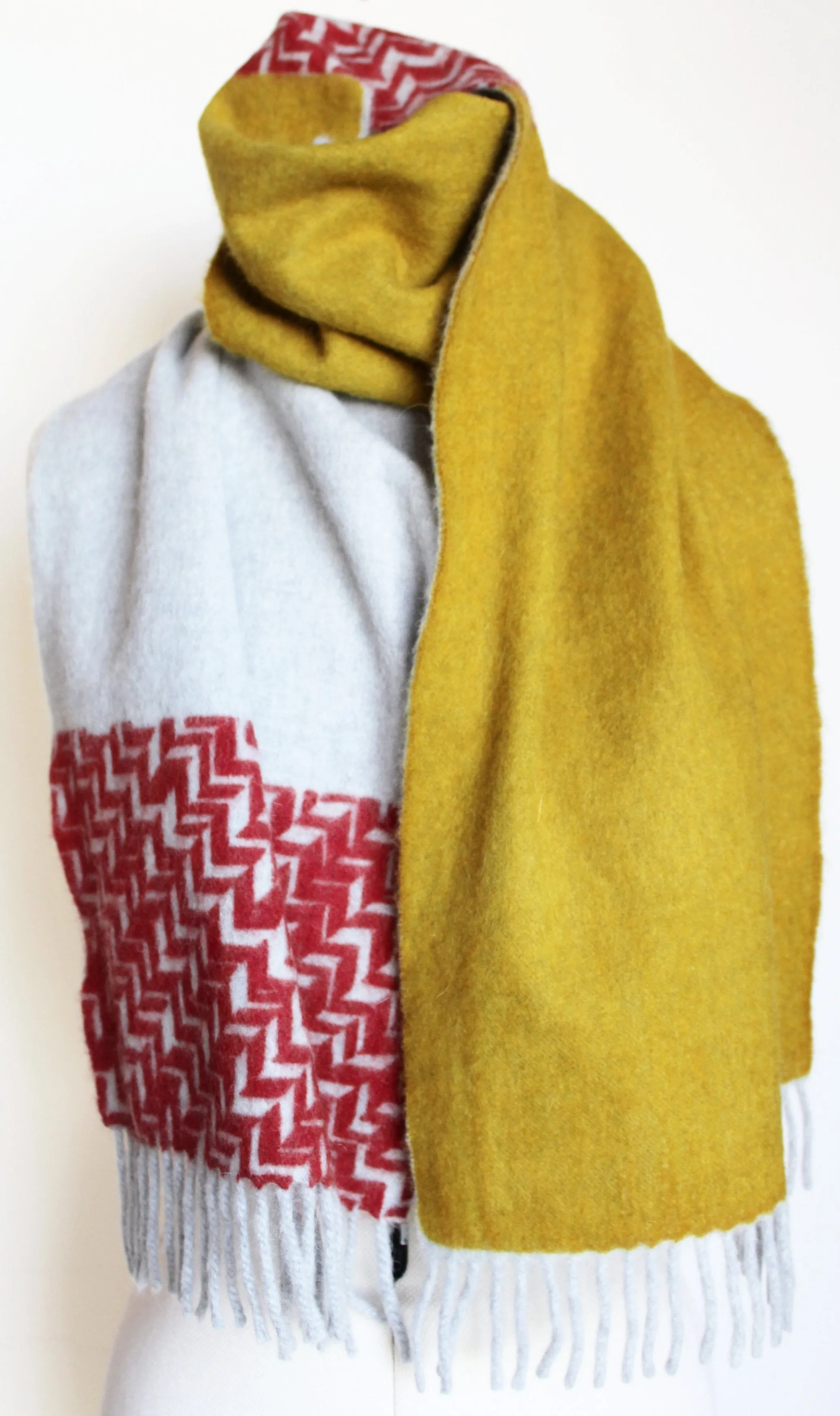 Colour Block hand printed Angora Wool scarf - Staffa 12 menswear