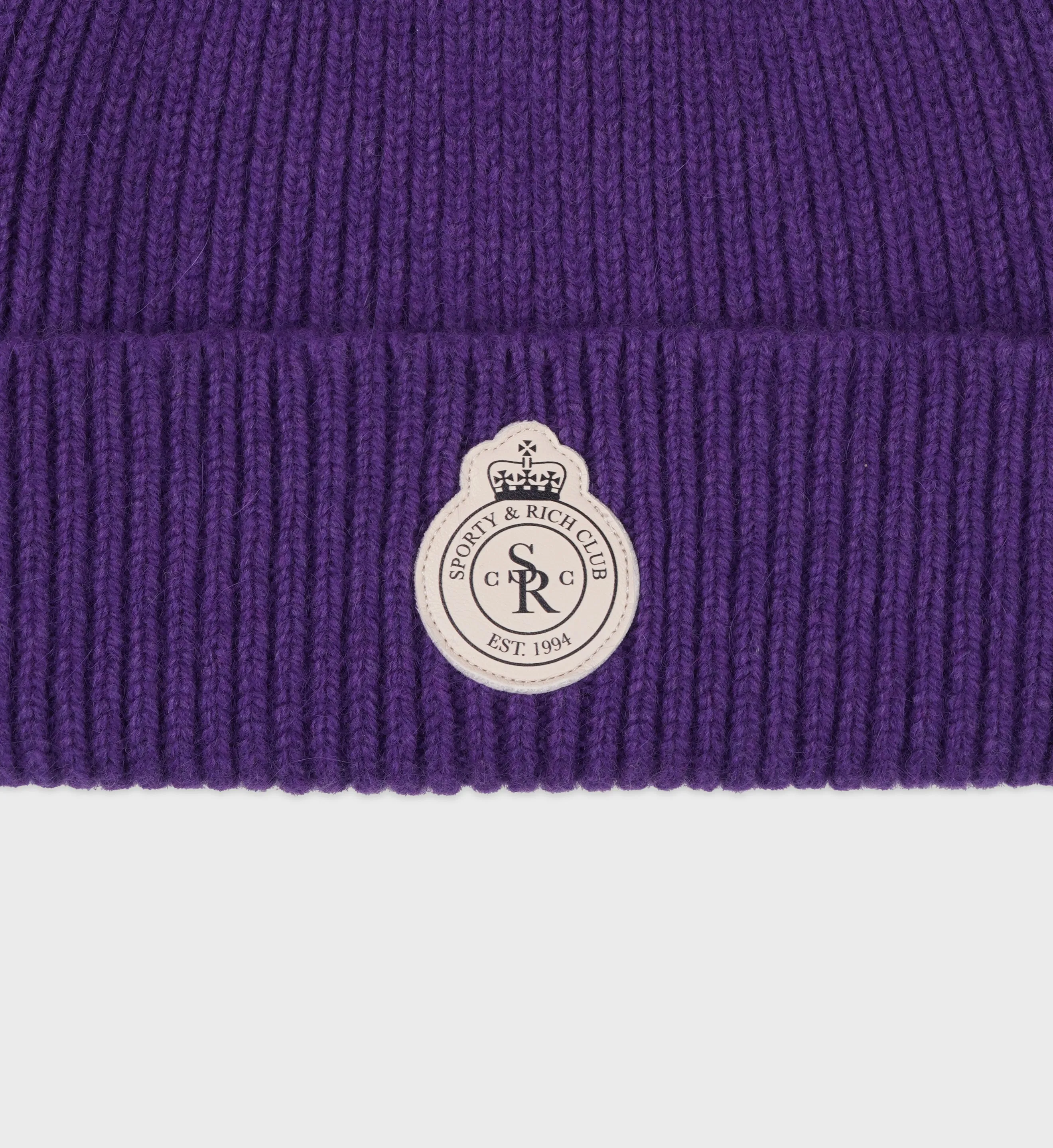 Crown Wool Beanie - Eggplant