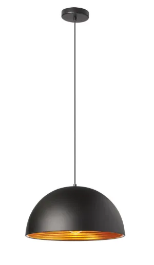 Dainolite 1 Light Pendant Matte Black Gold 16"L x 16"W x 8"H