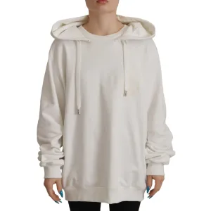 Dolce & Gabbana Chic White Hooded Pullover Sweater