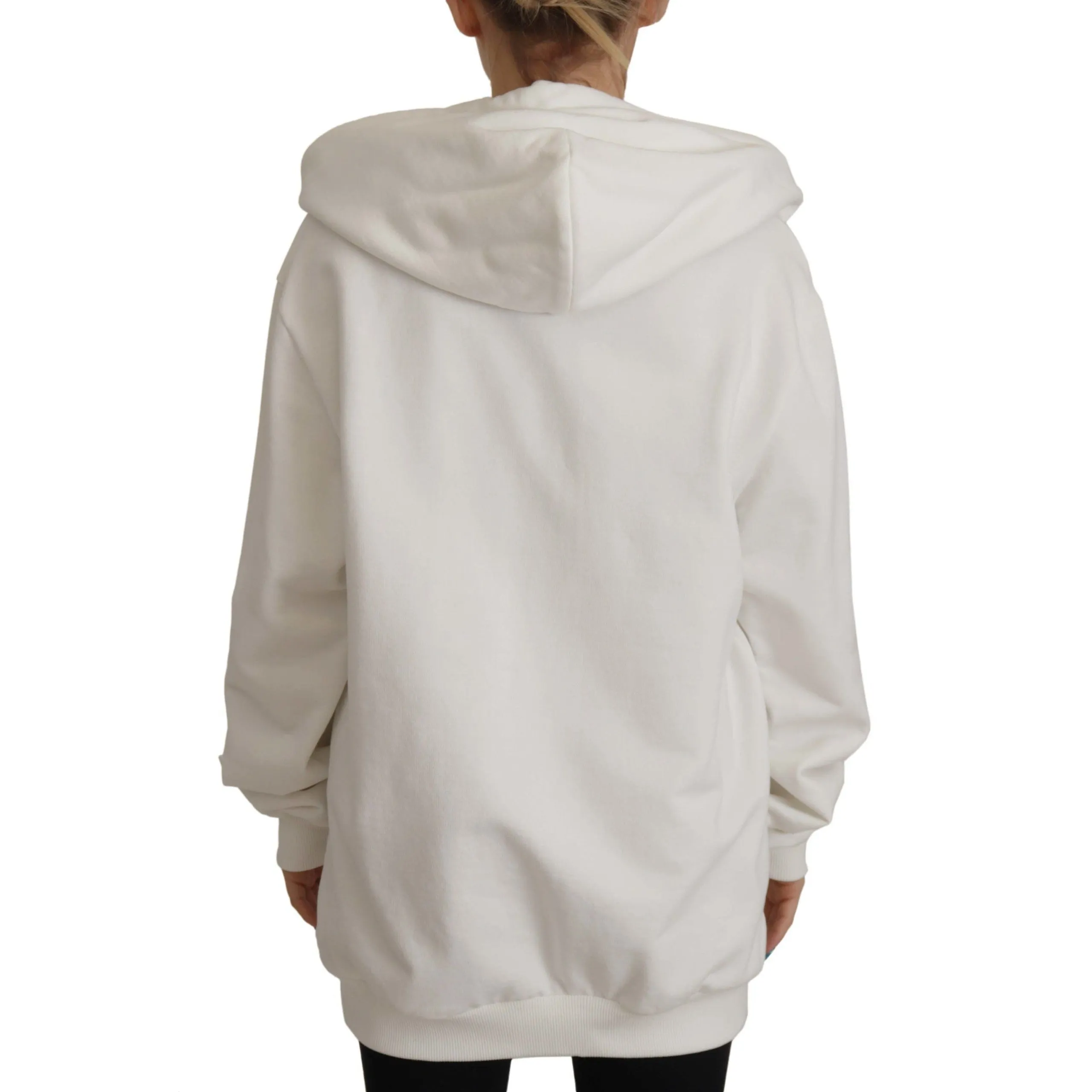 Dolce & Gabbana Chic White Hooded Pullover Sweater