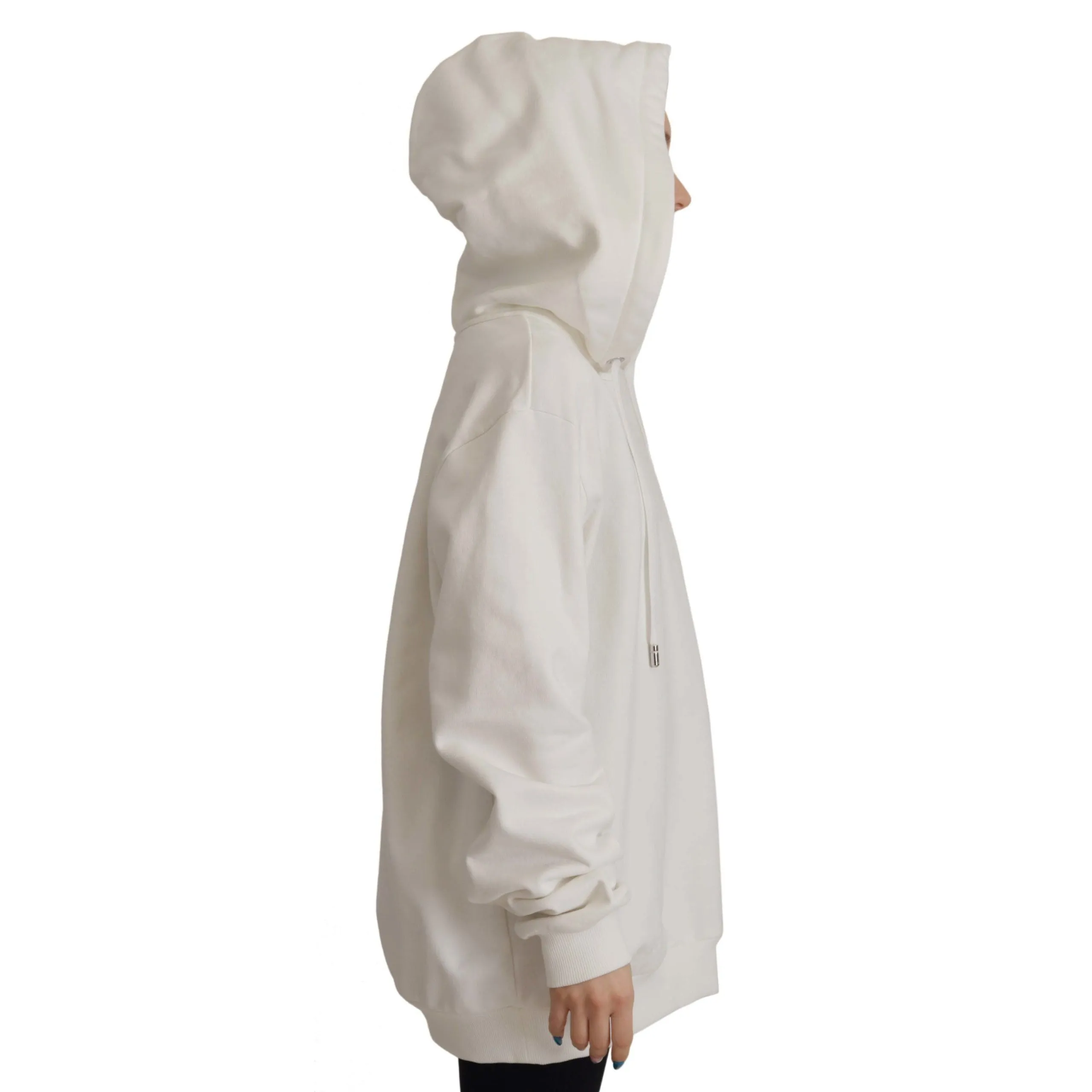 Dolce & Gabbana Chic White Hooded Pullover Sweater
