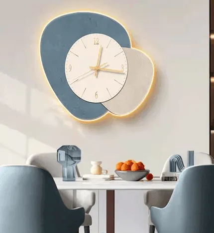 Dreamy Drift Blue and Gray Wall Clock (7707)