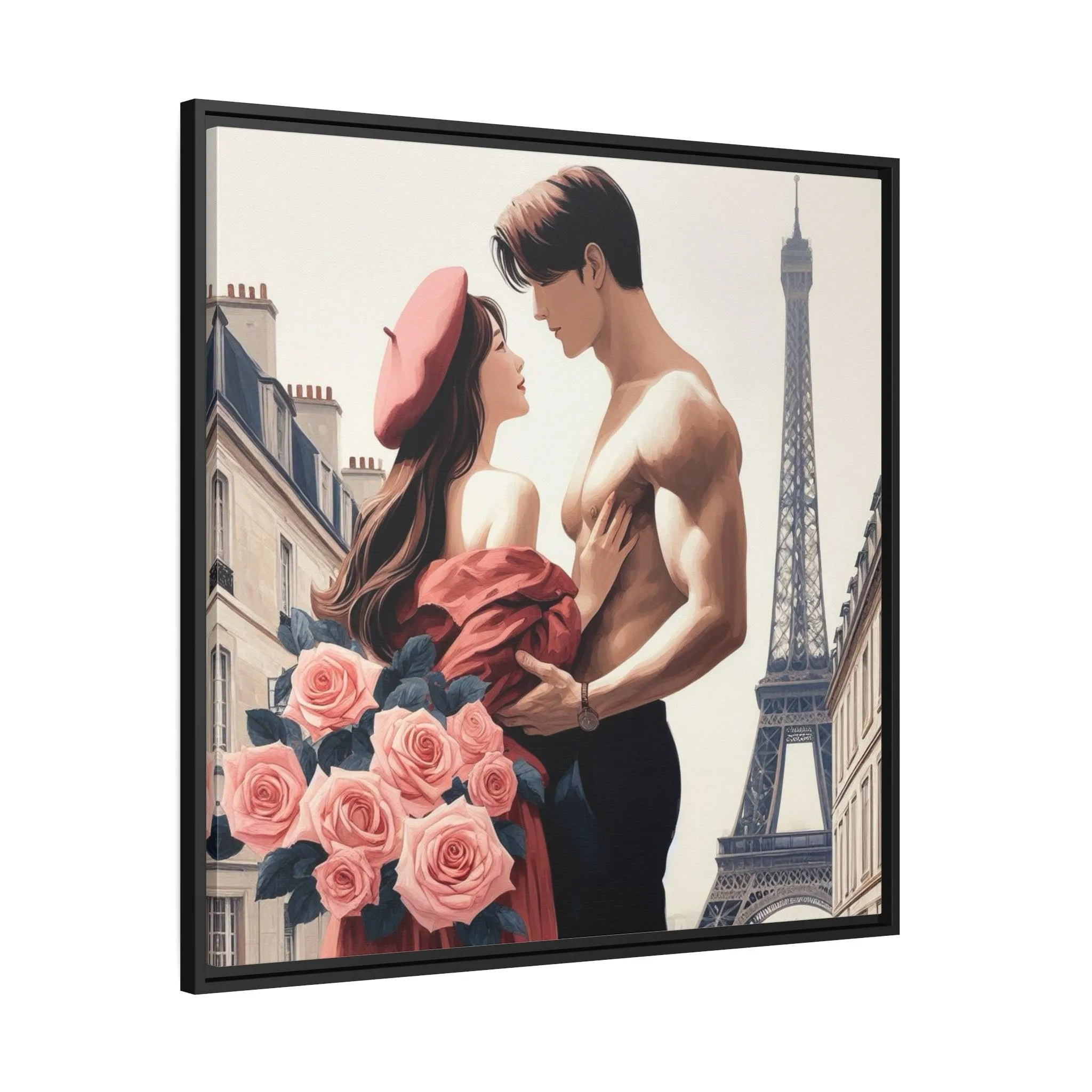 Eco-Conscious Elegance: Matte Canvas Art Set with Contemporary Black Pinewood Frame