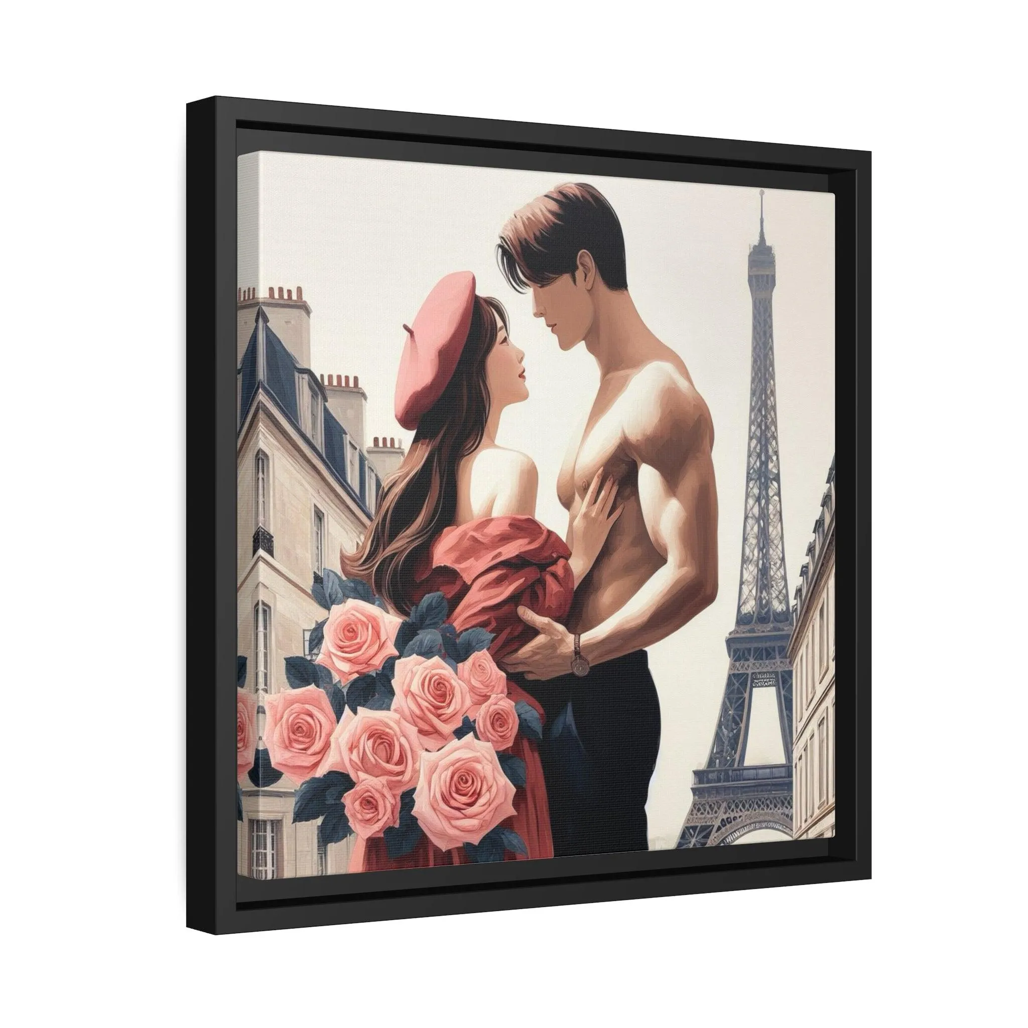 Eco-Conscious Elegance: Matte Canvas Art Set with Contemporary Black Pinewood Frame