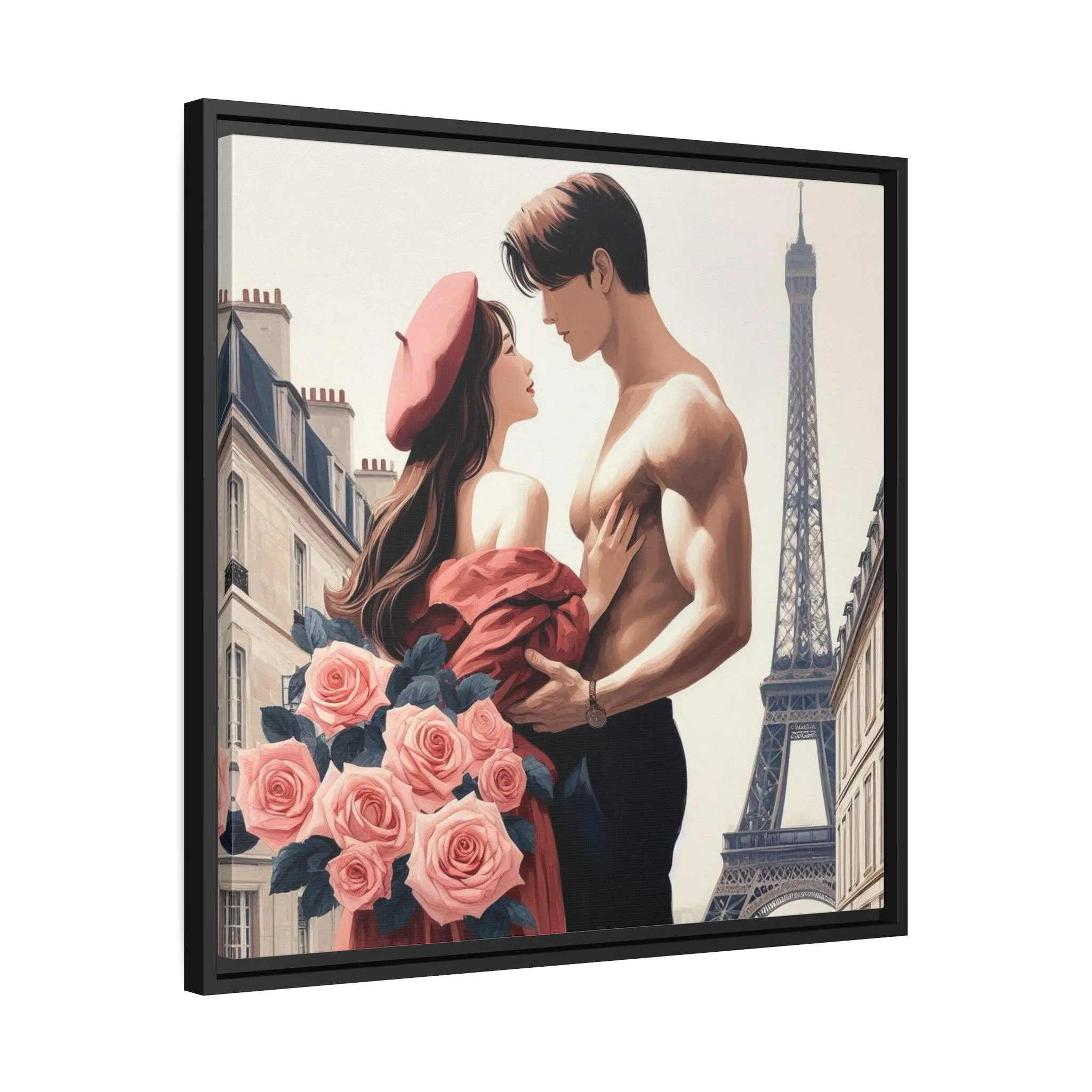 Eco-Conscious Elegance: Matte Canvas Art Set with Contemporary Black Pinewood Frame