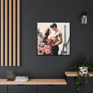 Eco-Conscious Elegance: Matte Canvas Art Set with Contemporary Black Pinewood Frame