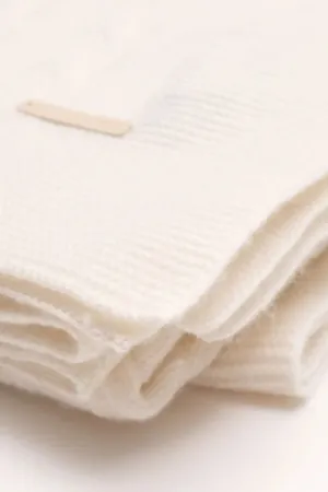 Ecru Pure Cashmere Braided Baby Blanket