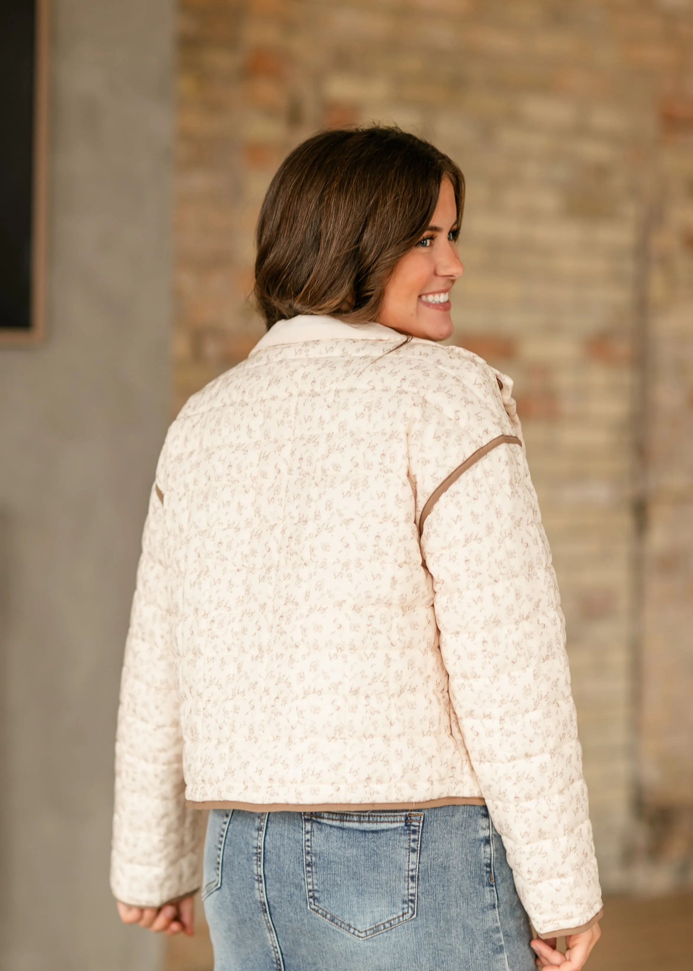 Floral Printed Quilted Jacket