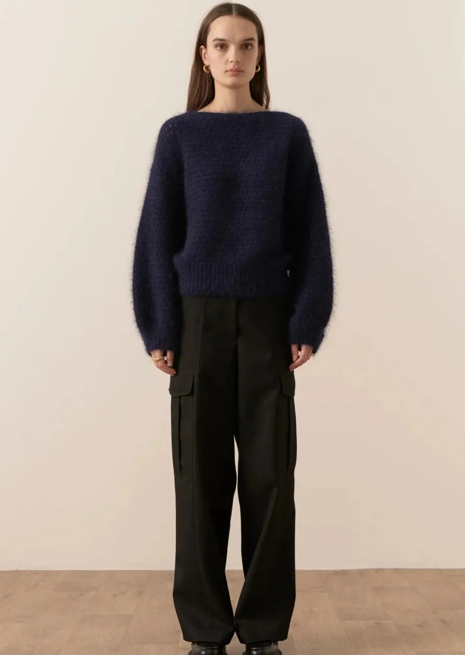 Genus Pointelle Knit Ink