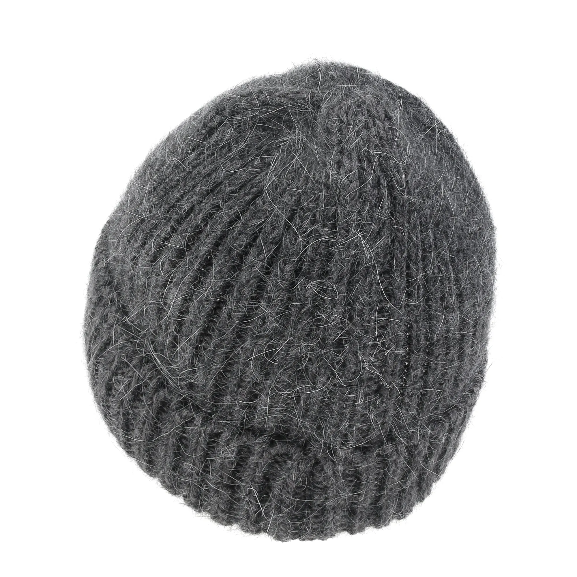 ililily Angora Blended Color Fold Over Short Beanie Ribbed Knit Winter Hat