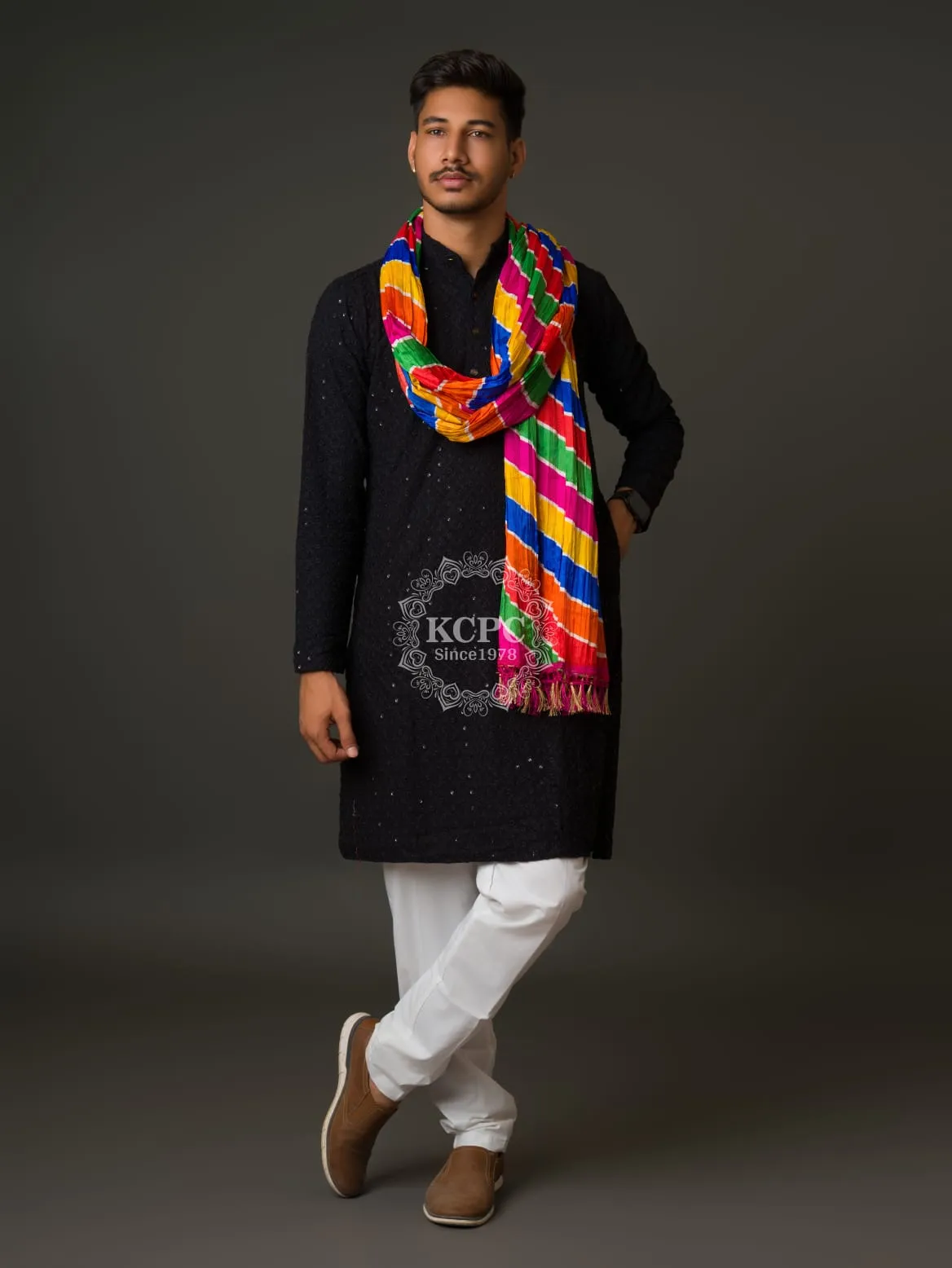 KcPc Styles Chinon Colorful Mens Dupatta