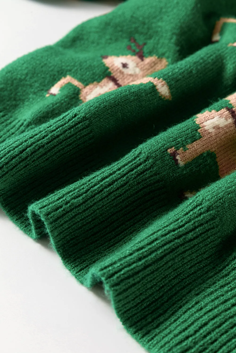 kesley Reindeer Round Neck Drop Shoulder Sweater ugly christmas sweaters