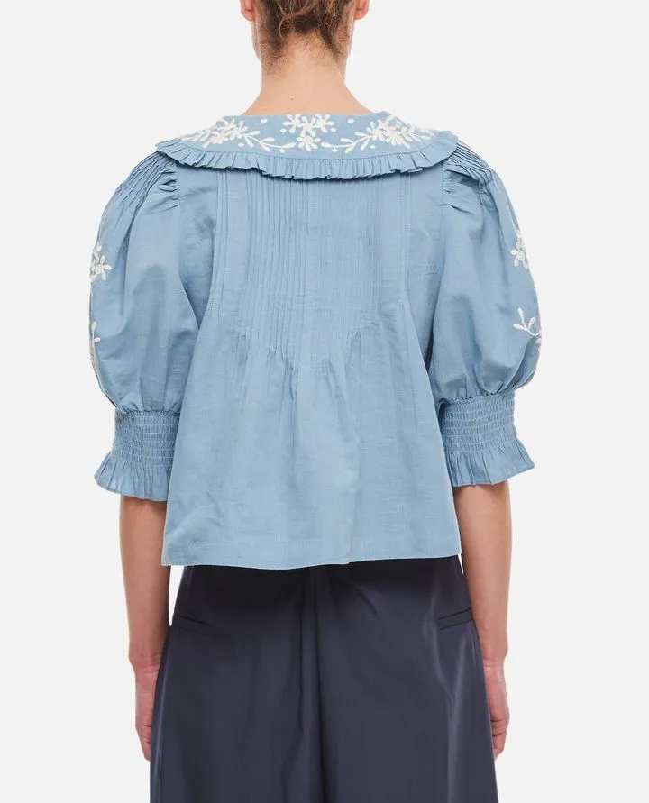 Kyla Embroidered Cotton Blouse