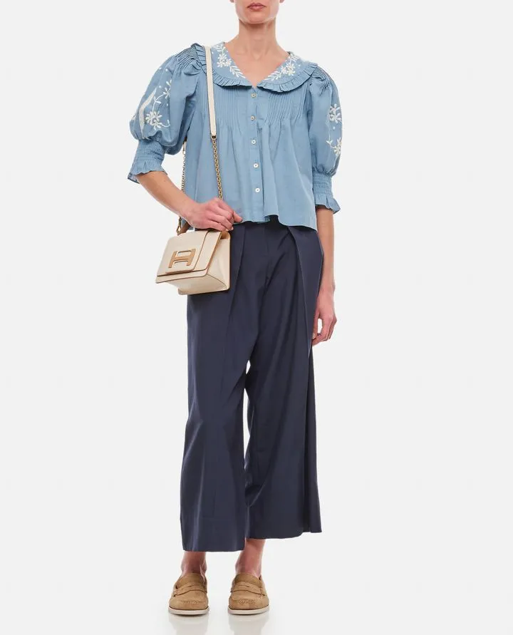 Kyla Embroidered Cotton Blouse
