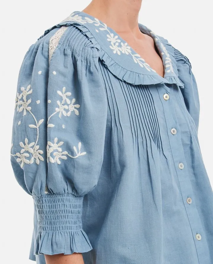 Kyla Embroidered Cotton Blouse