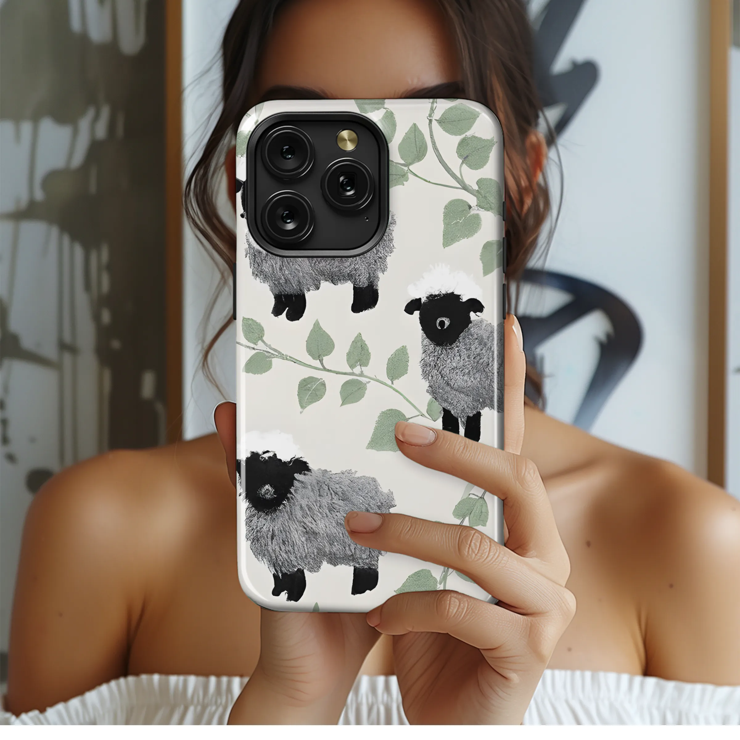 Lambs Ivy Gray Black Light Phone Case iPhone Samsung Cover Pixel 3784