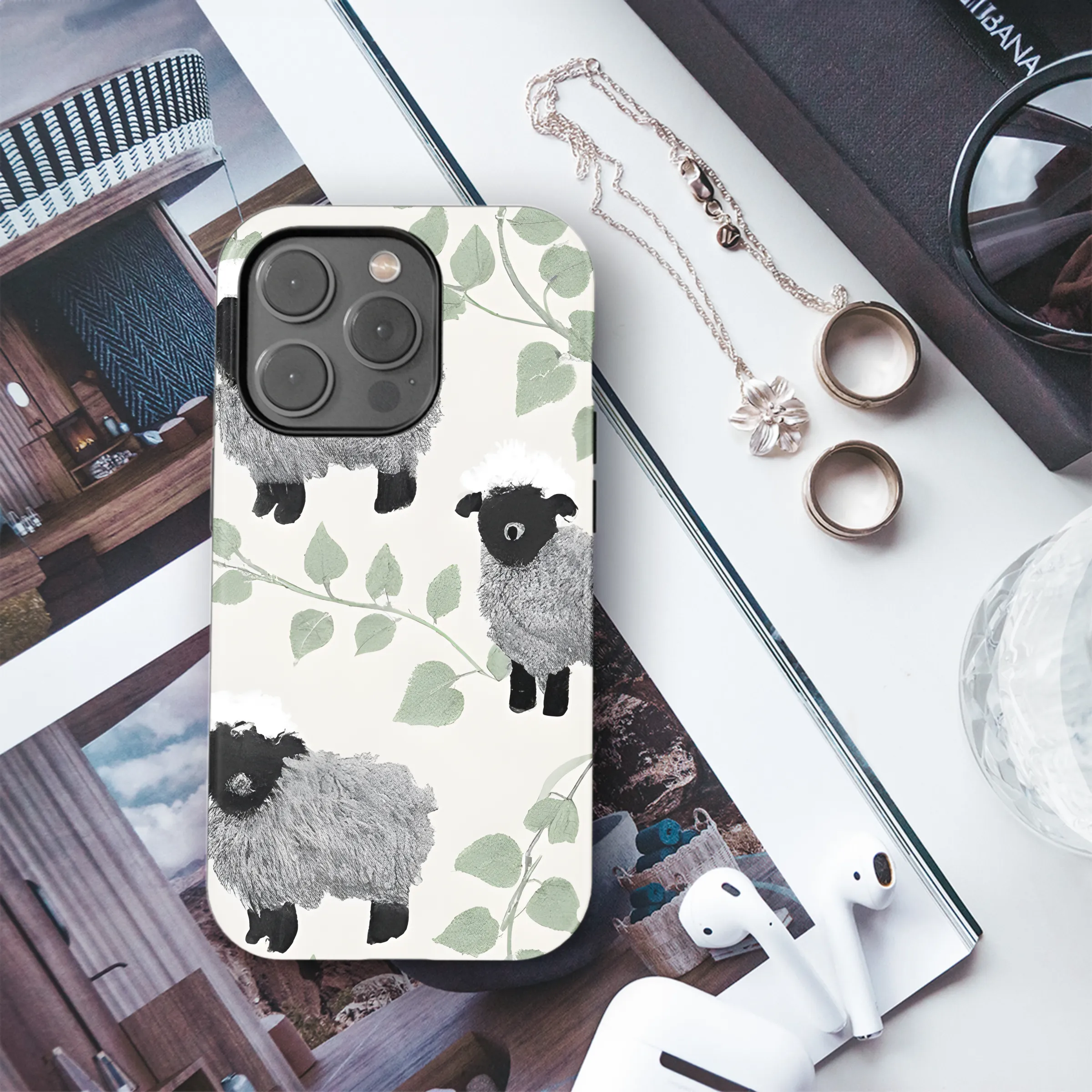 Lambs Ivy Gray Black Light Phone Case iPhone Samsung Cover Pixel 3784