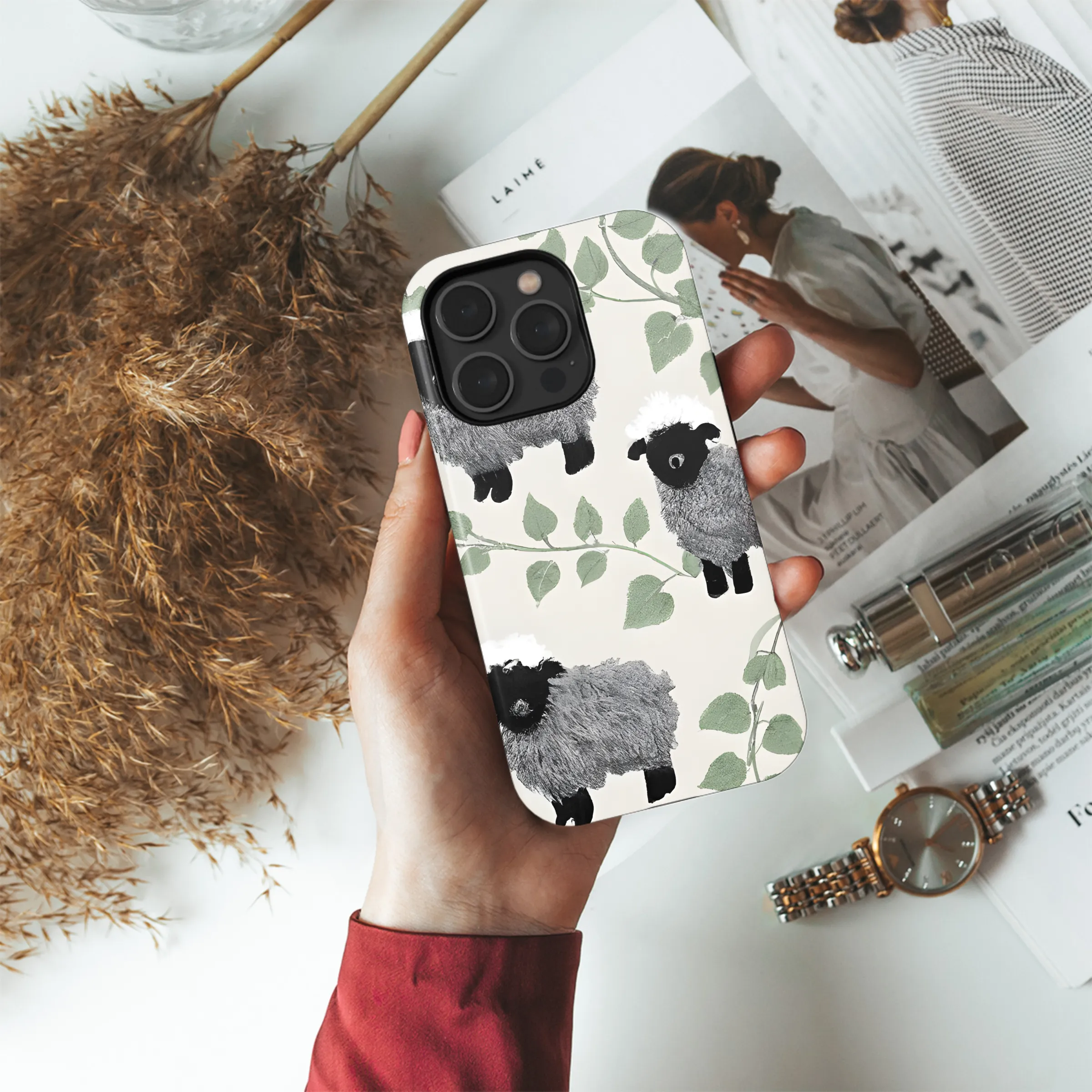 Lambs Ivy Gray Black Light Phone Case iPhone Samsung Cover Pixel 3784