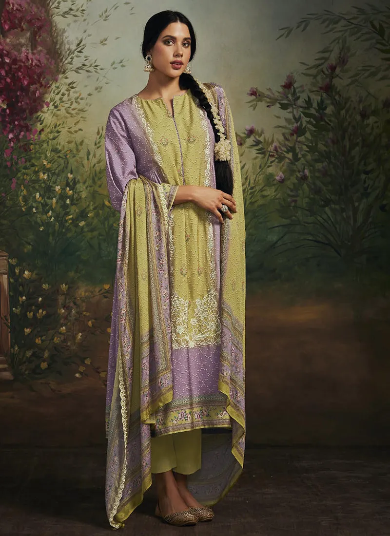 Lemon Yellow Chikankari Embroidery Salwar Kameez Suit