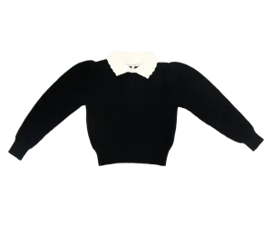 Little Parni Black Collar Sweater