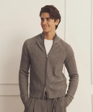 Luxe Cashmere Color Plaited Full Zip