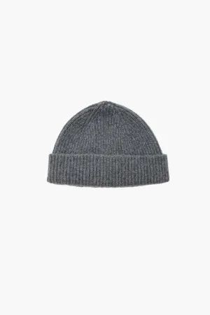 Mackie - Sandray Hat Med Grey UNISEXE - Bonnet court docker Laine Angora Gris