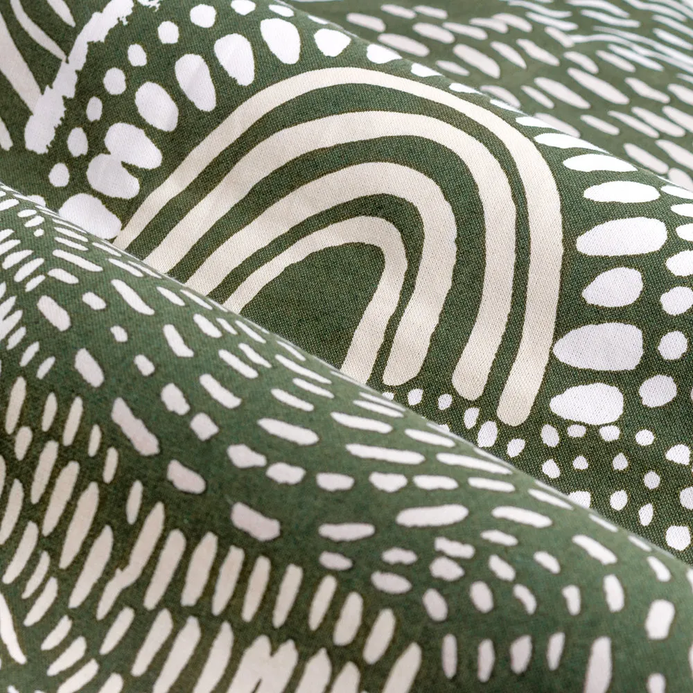 Nola Abstract Curtains Olive