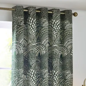 Nola Abstract Curtains Olive