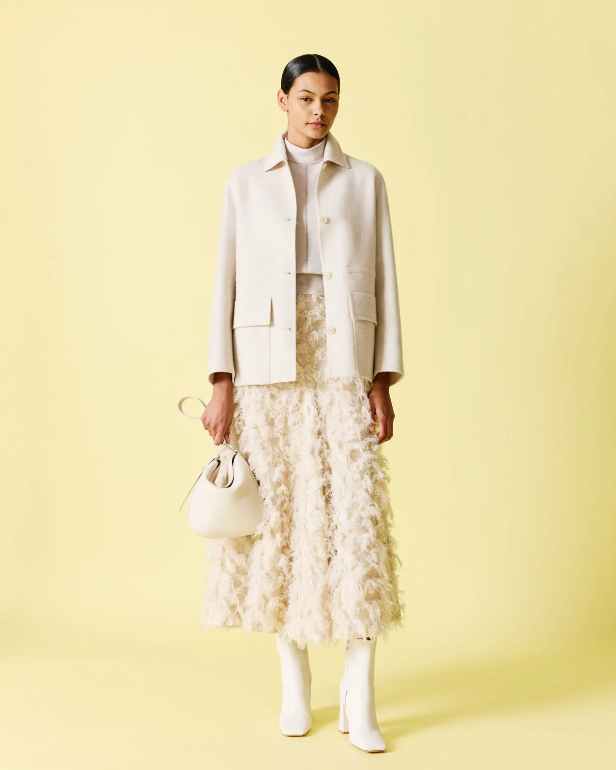 Oversize Shirt Jacket in Cashmere Double-Face