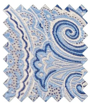 Periwinkle Paisley Silk Wedding Swatch