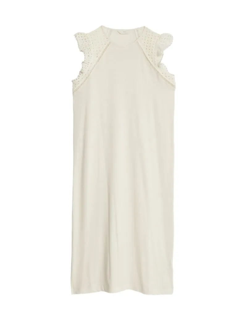 Pure Cotton Broderie Trim Nightdress