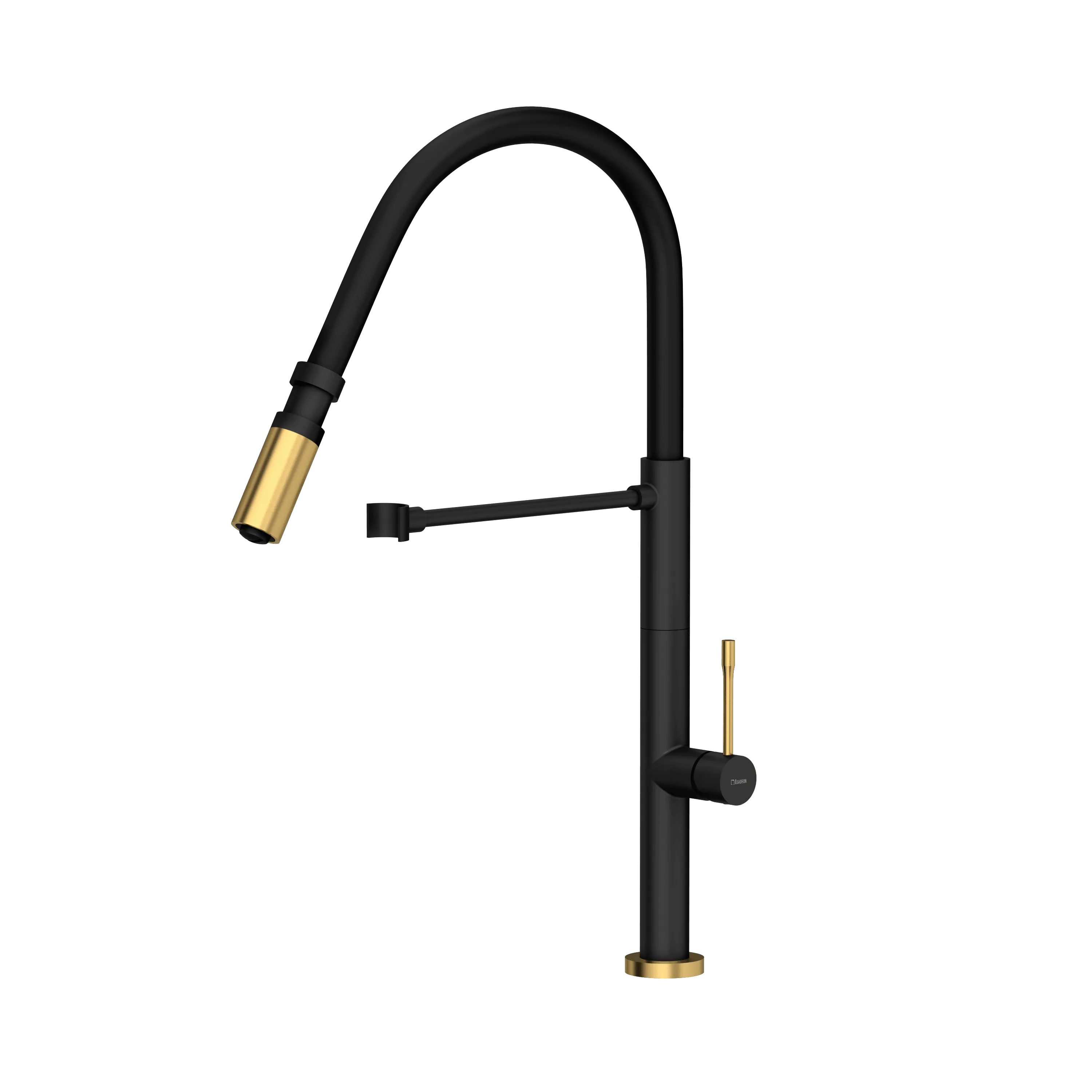 Quadron Margot kitchen flexible tap, Mix & Match Matte Black/Gold