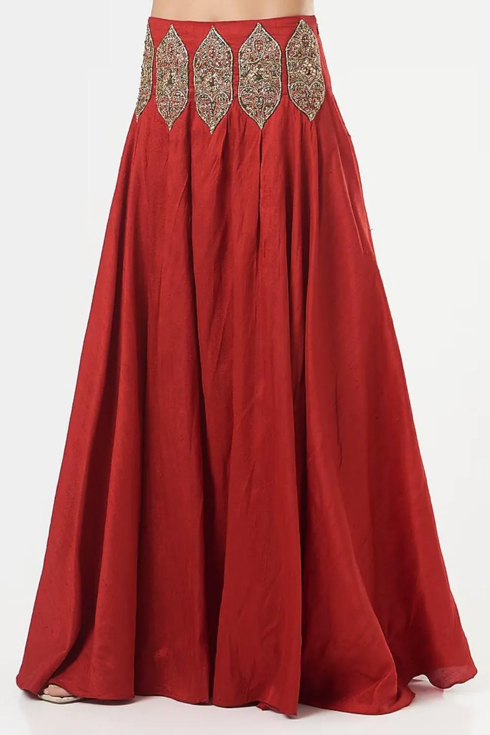 Red Embroidered Jacket Set