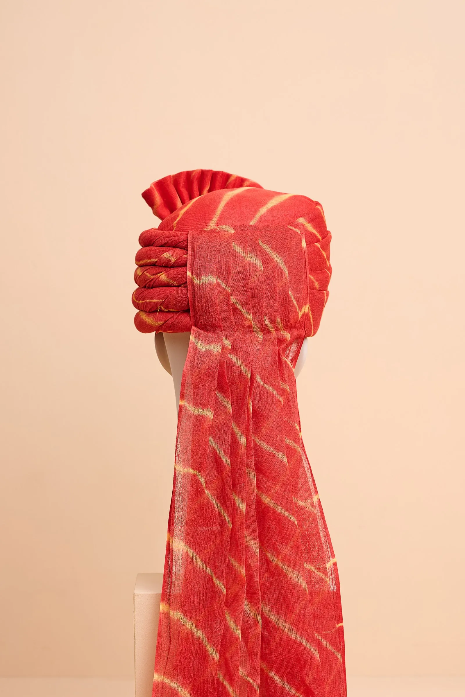 Red Lehariya Dye Safa
