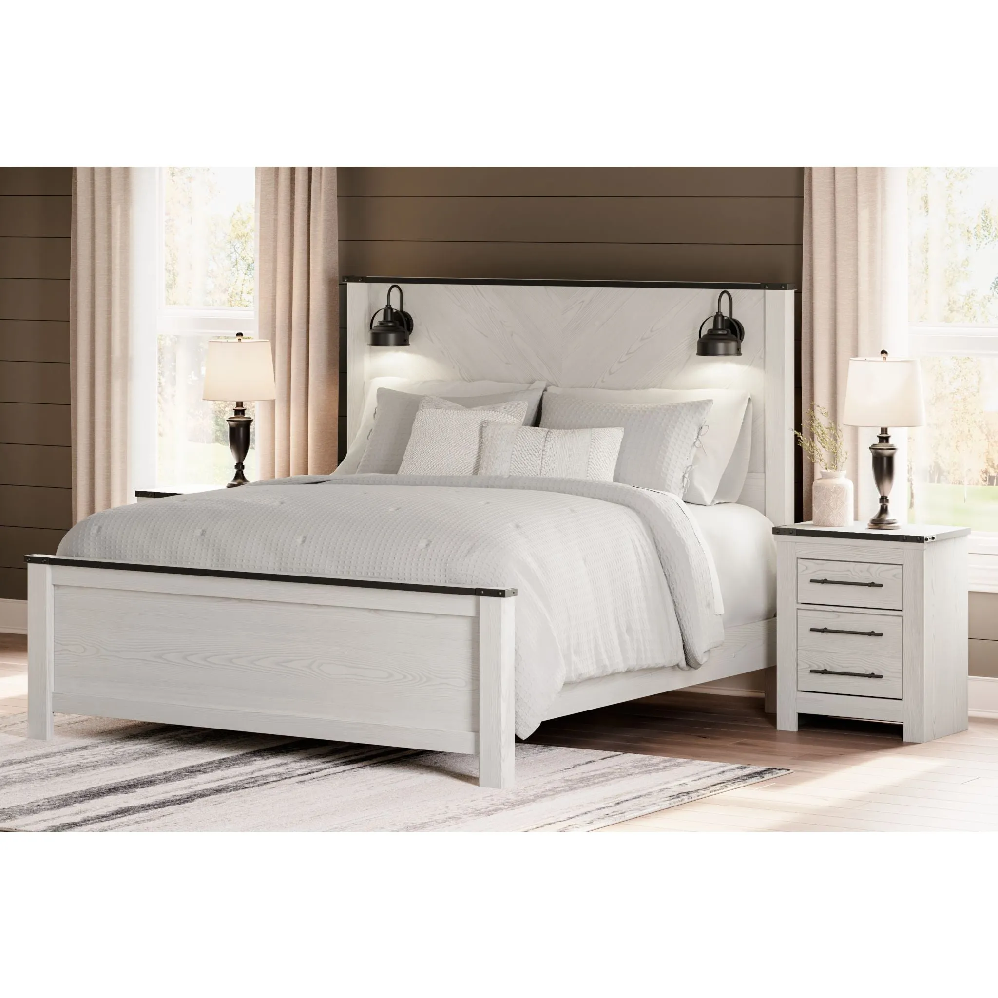 Schoenberg King Panel Bed - White